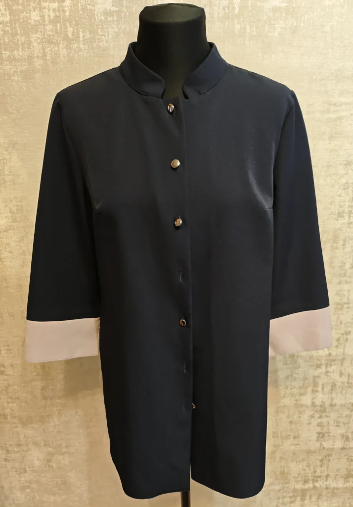 ❤️ Элегантное черное платье-жакет с контрастными вставками