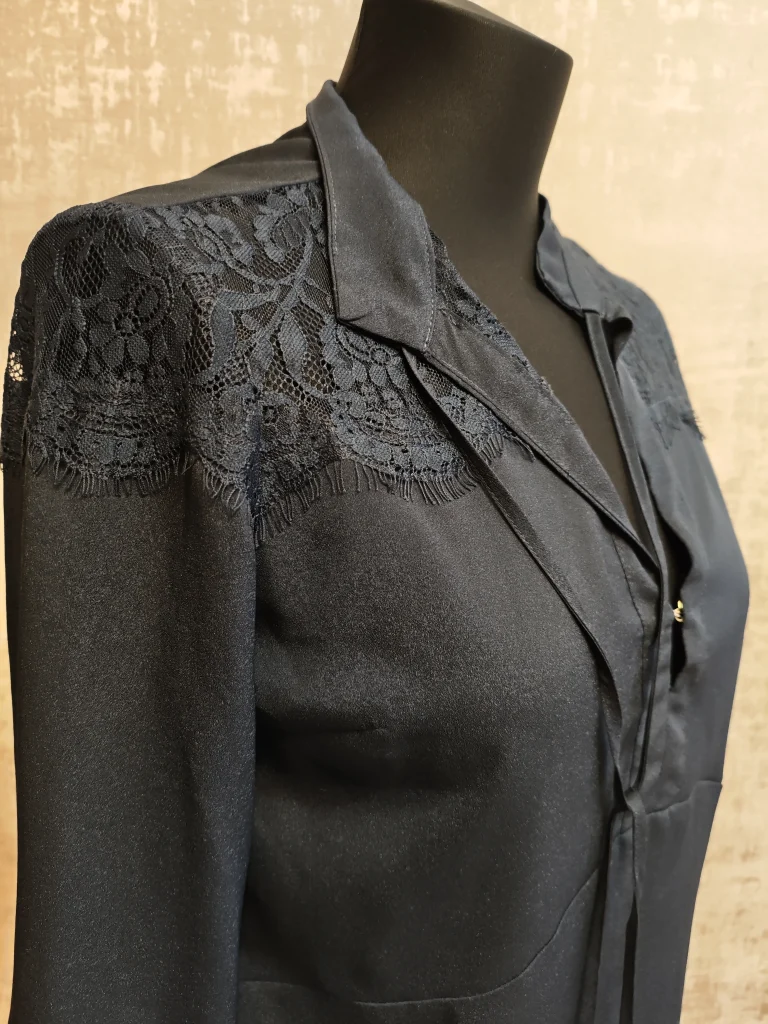 🖤 Стильная блуза тёмного оттенка (чёрный / тёмно-синий)