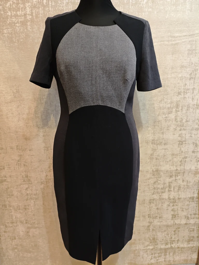 🖤🤍 Элегантное платье-футляр с контрастными вставками