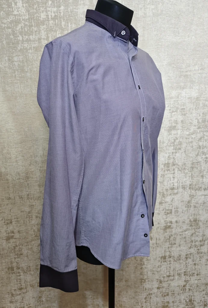 💙 Мужская рубашка классического кроя с контрастным воротником