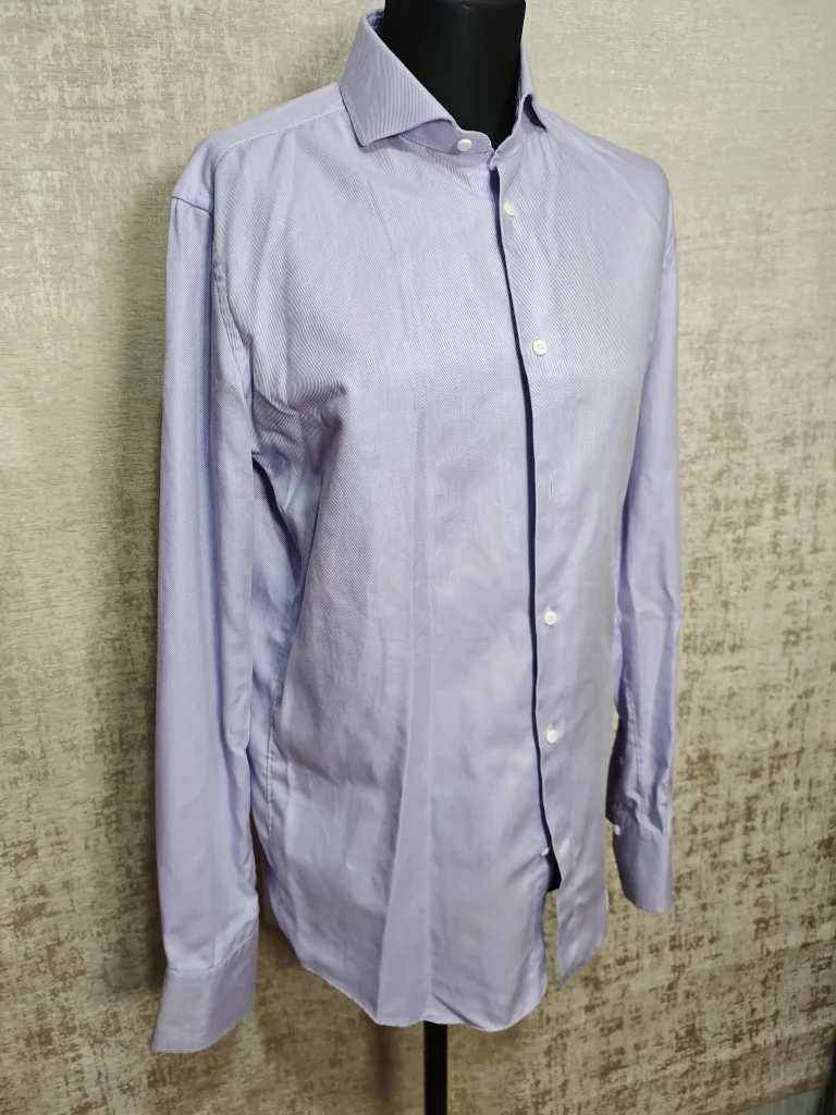 💜 Мужская классическая рубашка светло-сиреневого оттенка