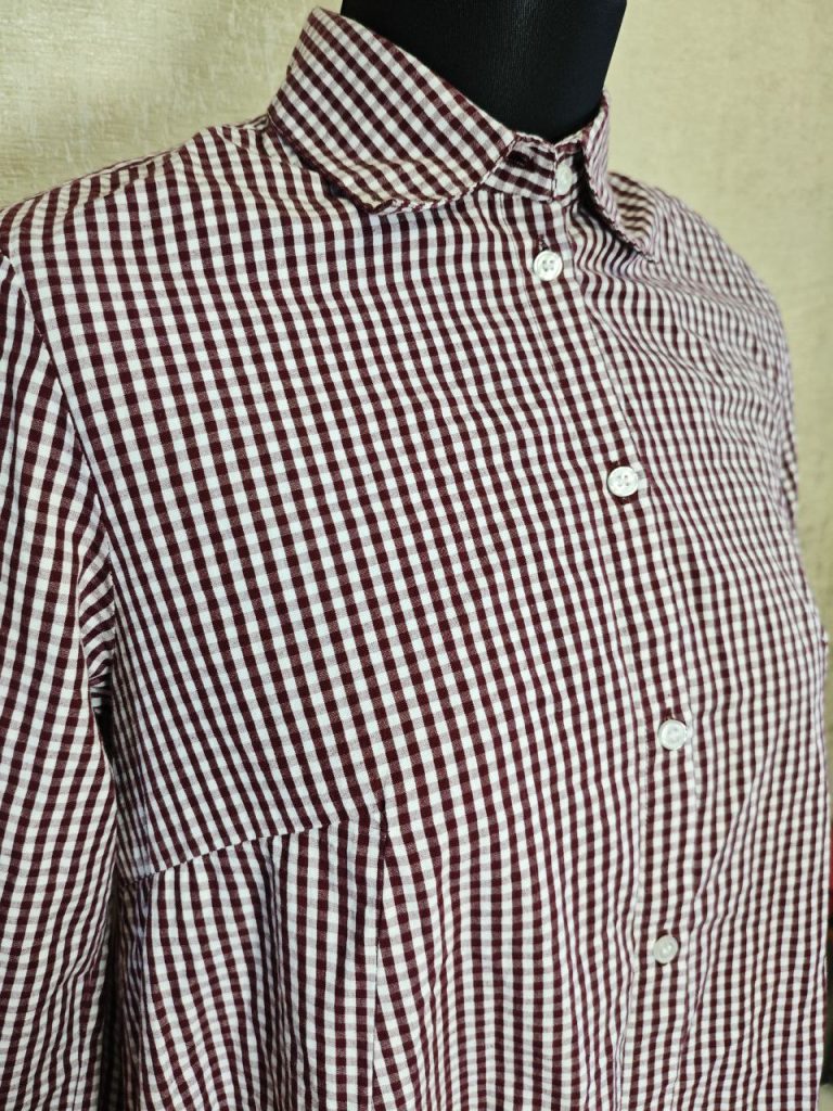 Женское платье-рубашка в красную клетку